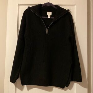 Quarter zip black sweater